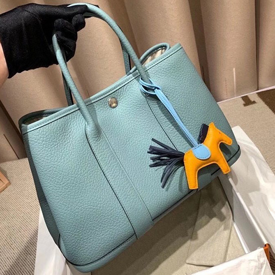 Hermes Leather Garden Party 30 36 Bag Light Blue HG30361