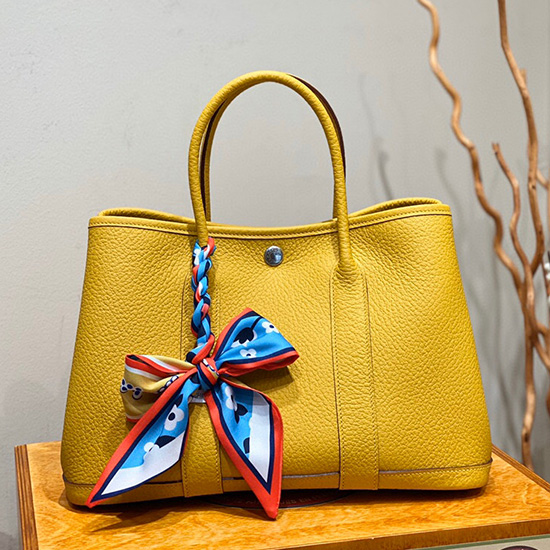 Hermes Leather Garden Party 30 36 Bag Yellow HG30361