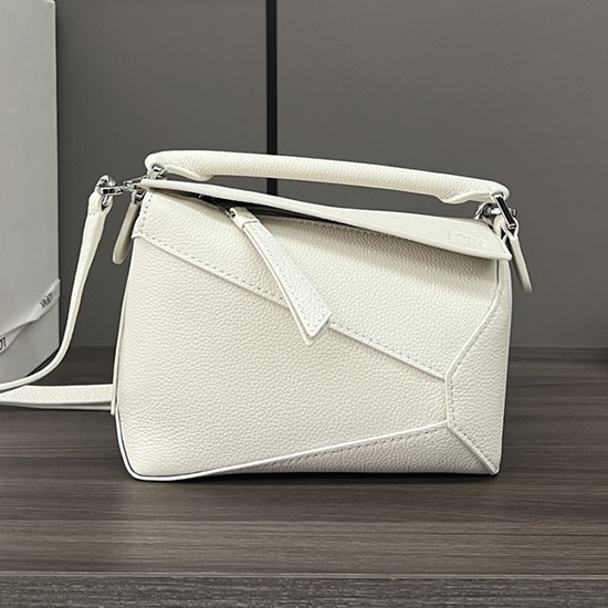 Loewe Classic Calfskin Mini Puzzle Bag L062312 White