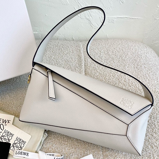 Loewe Puzzle Hobo Shoulder Bag White 51067