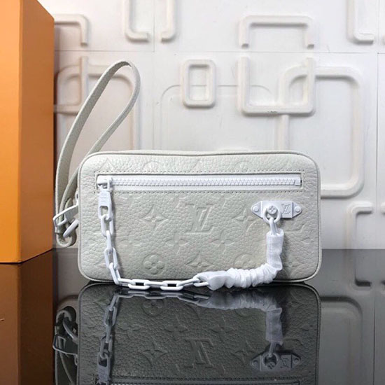 Louis Vuitton Calfskin Clutch White M44458