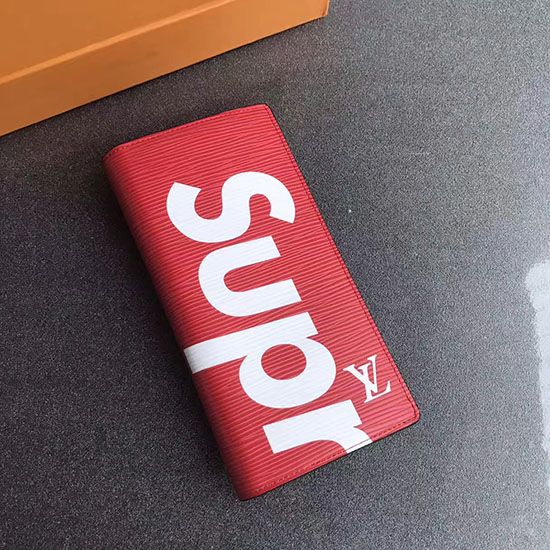 Louis Vuitton Epi Leather Supreme X Brazza Wallet Red M60622