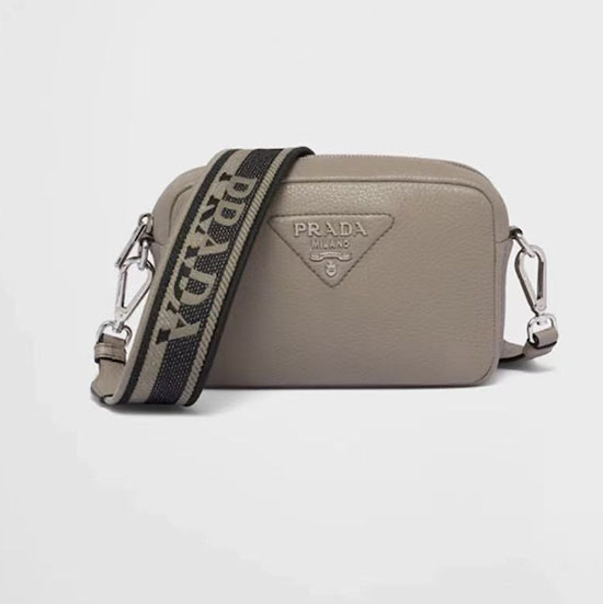 Prada Calfskin Shoulder Bag Grey 1BH192