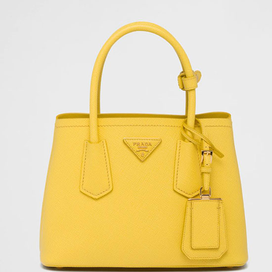 Prada Double Saffiano leather mini bag Yellow 1BG443