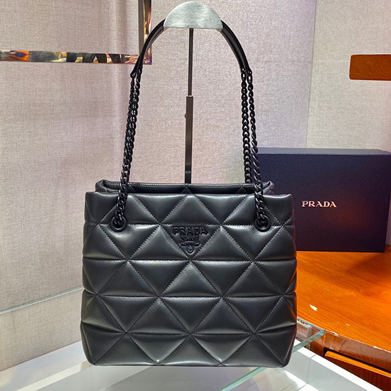 Prada Lambskin Shoulder Bag Black 1BG298