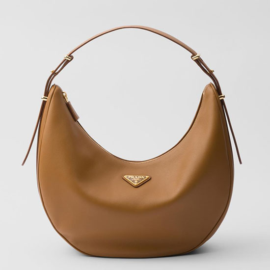 Prada Large leather shoulder bag Camel 1BC212