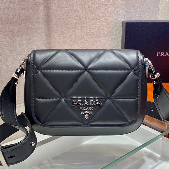 Prada Leather Shoulder Bag Black 1BD283