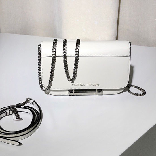 Prada Sybille Leather Bag White 1BD170