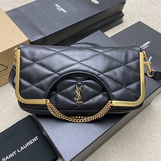 Saint Laurent Cerniera Shoulder Bag Black 754001