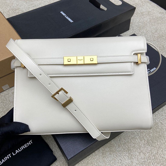 Saint Laurent Manhattan Shoulder Bag White 579271