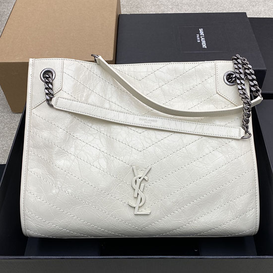 Saint Laurent Niki Medium Shopping Bag White 577999