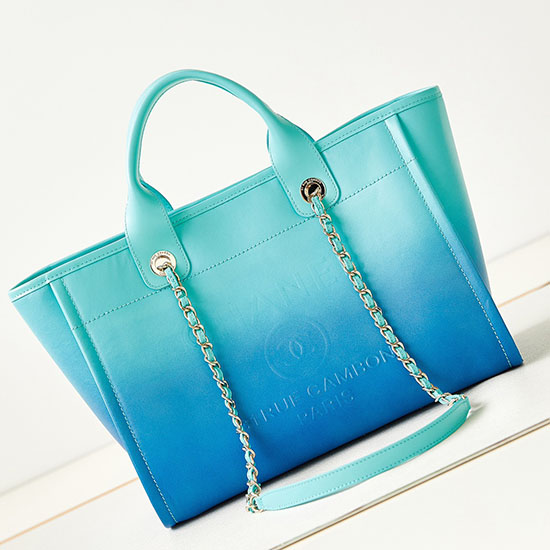 Small Chanel Calfskin Shopping Bag Blue AS3257