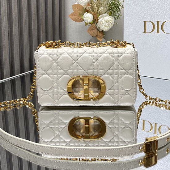 Small Dior Caro Bag White DM9012