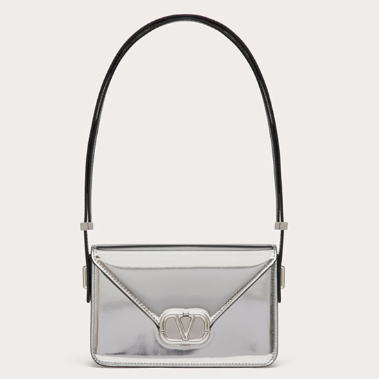 Small Valentino Garavani Shoulder Letter Bag Silver V5082