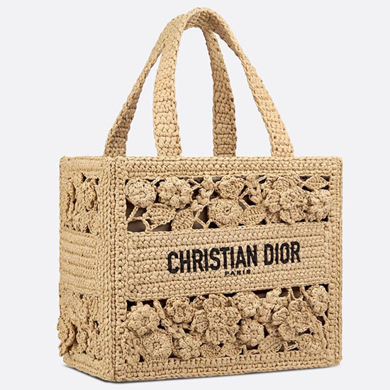 The Dior Book Tote In Raffia DM1276