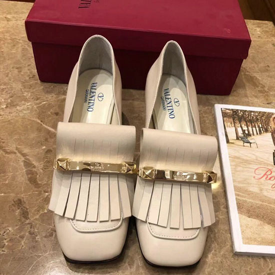 Valentino Fringe Multicolor Loafer White V40301