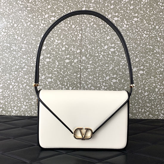 Valentino Garavani Shoulder Letter Bag White and Black V5080