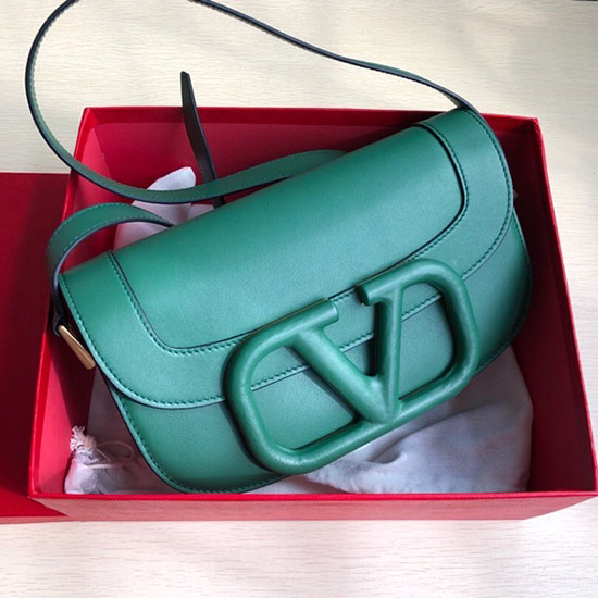 Valentino Garavani Supervee Calfskin Crossbody Bag Green V07191