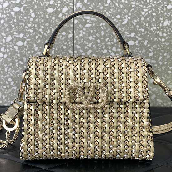 Valentino Small Vsling Handbag Light Gold V0066