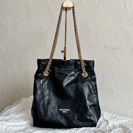 Balenciaga Bolso Shopper Pequeño Crush Negro B742942