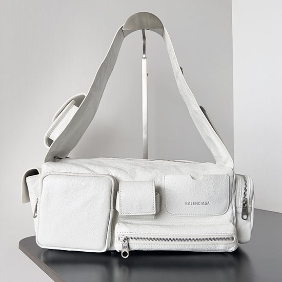 Balenciaga Superbusy Bolso Bandolera Pequeño Blanco 70216