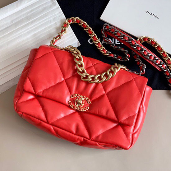 Bolso Chanel De Piel De Cabra Pequeño Con Solapa Rojo A24101