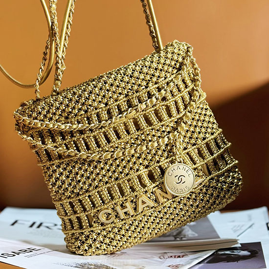 Bolso Chanel Mini 22 Dorado As3980