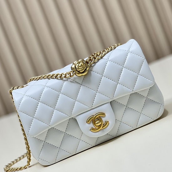 Bolso Chanel Pequeño Con Solapa Blanco As4041