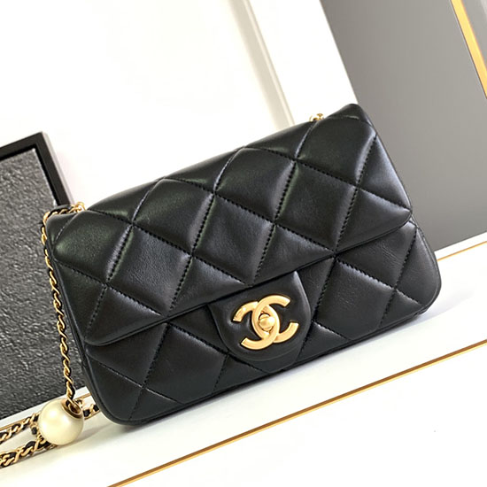 Bolso Chanel Pequeño Con Solapa Negro As4861