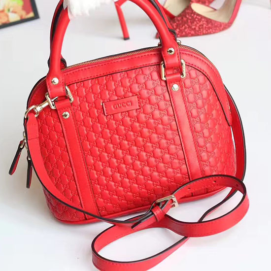 Bolso Con Asa Superior De Cuero Exclusivo De Gucci Rojo 449654