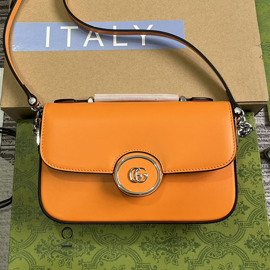 Bolso De Hombro Gucci Petite Gg Mini 739722 Naranja