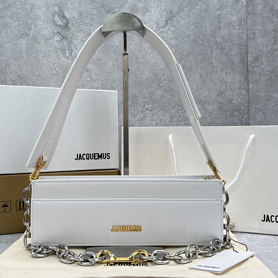 Bolso De Hombro Jacquemus Le Ciuciu De Ante Y Piel De Becerro Blanco J2043