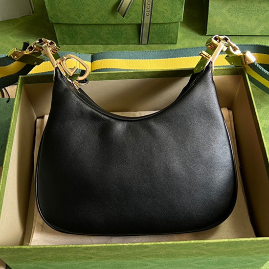 Bolso De Hombro Pequeño Gucci Agregado Negro 699409