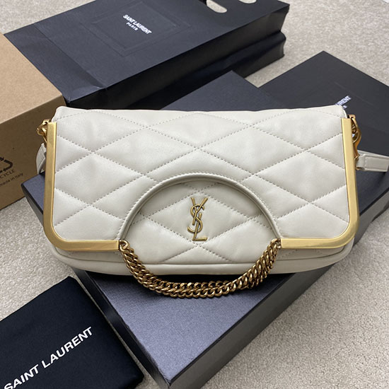 Bolso De Hombro Saint Laurent Cerniera Blanco 754001