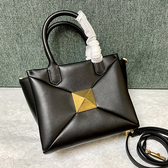 Bolso De Mano Valentino Pequeño De Napa Con Una Tachuela Negro V1186