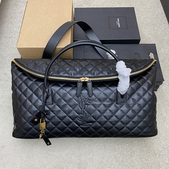 Bolso De Viaje Saint Laurent Es Gigante En Piel Acolchada 736009