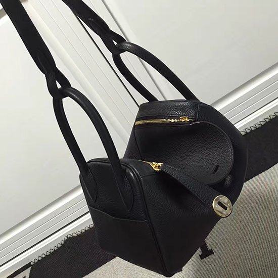 Bolso Hermes Lindy 26 Cuero De Becerro Togo Negro Hld2630