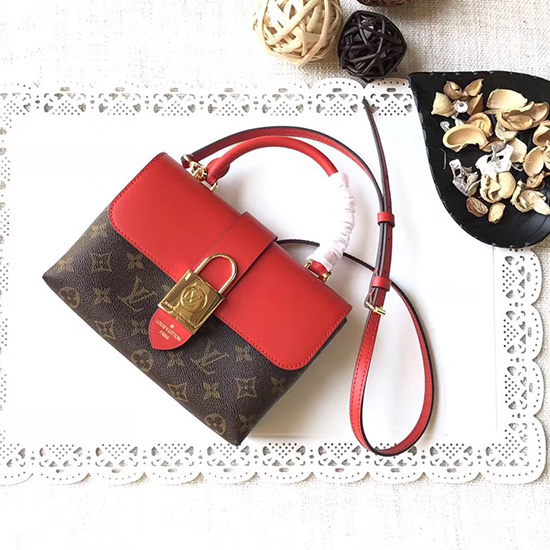 Bolso Louis Vuitton Con Asa Superior De Lona Monograma Rojo M43129