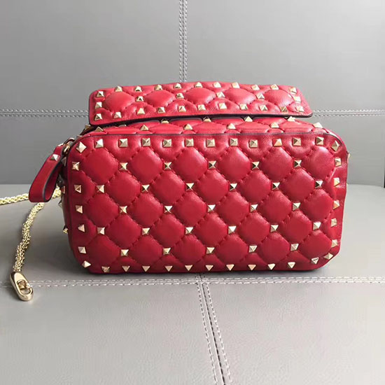 Bolso Para Cámara Rockstud Spike Gratis De Valentino Garavani Rojo V0125