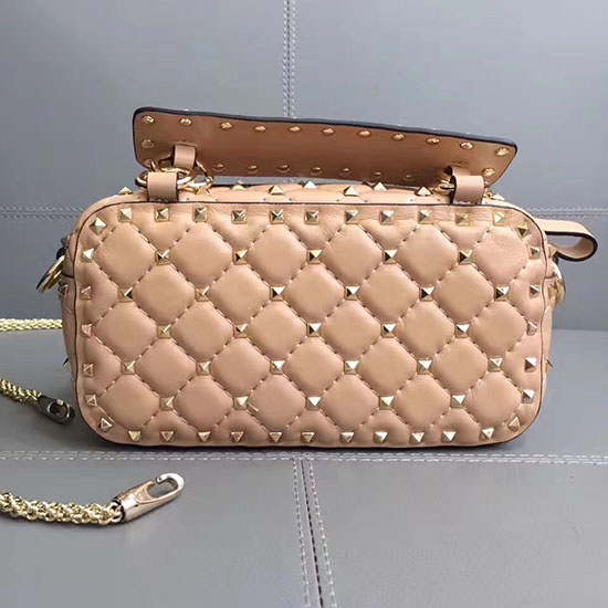 Bolso Para Cámara Rockstud Spike Gratis De Valentino Garavani Rosa V0125