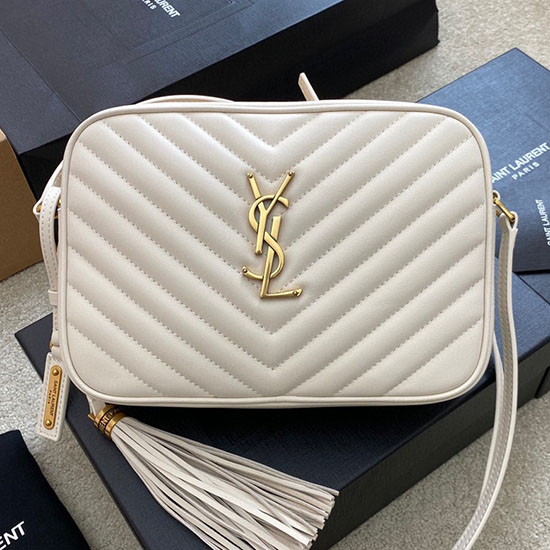 Bolso Para Cámara Saint Laurent Lou Blanco 520534