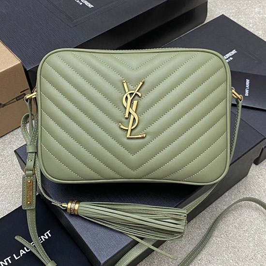 Bolso Para Cámara Saint Laurent Lou Verde 520534