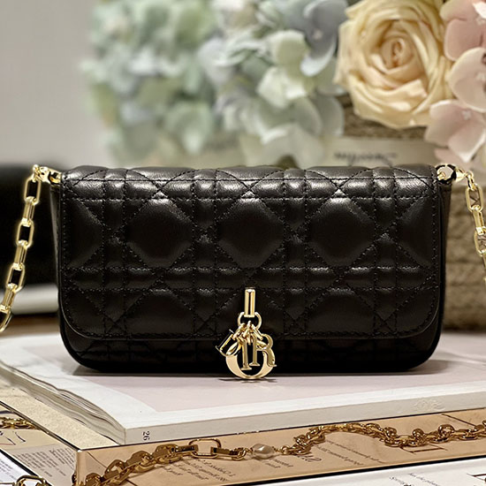 Bolso Para Teléfono Lady Dior Negro D0977