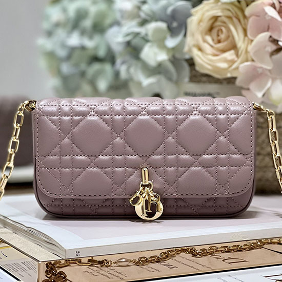 Bolso Para Teléfono Lady Dior Rosa D0977