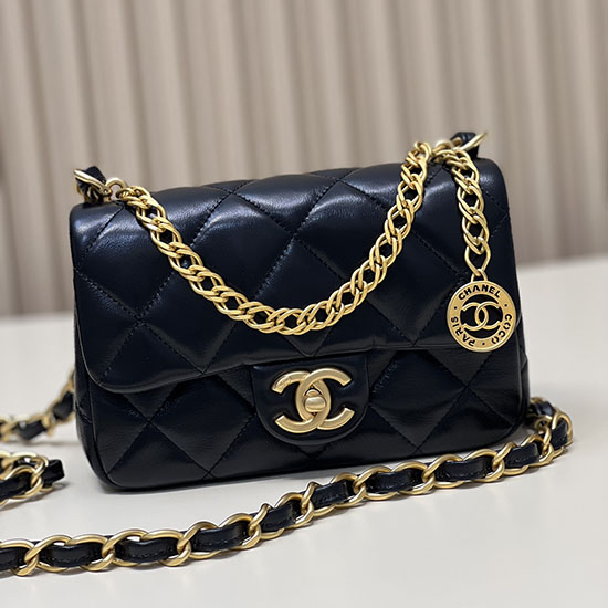 Bolso Pequeño Con Solapa Chanel Negro As4012