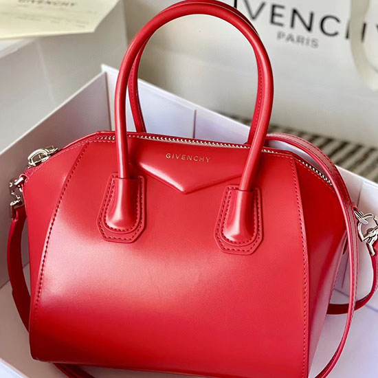 Bolso Pequeño De Cuero Antigona De Givenchy Rojo G9981