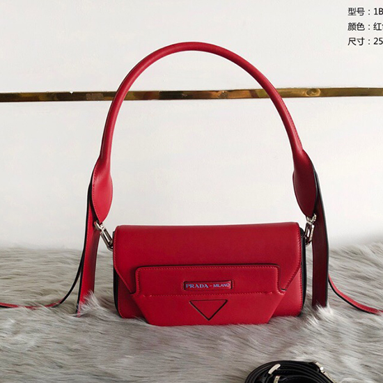 Bolso Prada Manuelle De Cuero Rojo 1bd166