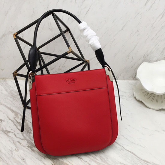 Bolso Prada Margit De Cuero Rojo 1bc076