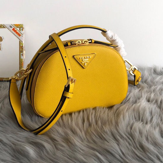 Bolso Prada Odette De Piel Saffiano Amarillo 1bh123