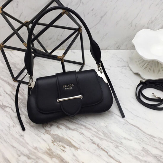 Bolso Prada Sidonie De Cuero Negro 1bd168